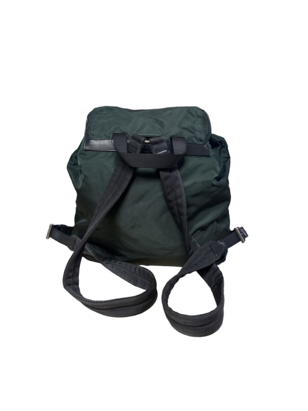 PRADA Vela Double Front Pockets Nylon Backpack Green COA & Dust Bag Medium - Picture 5 of 16